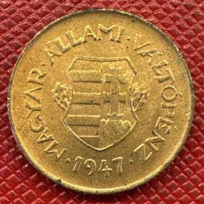Hungary 1947-BP Bronze 2 Filler. High Grade RED. KM# 529