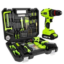 Home Tool Set with Brushless Drill, 20V 119PCS Cordless Drill Tool Box with B...