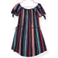 Rue 21 Off The Shoulder Dress Womens S Small Striped Mini Dress Multicolor NWT