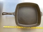 11" unmarked Wagner?  Cast iron  Square skillet. Made in USA. Restored.