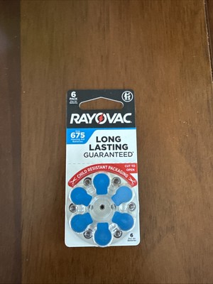 Rayovac Long Lasting Hearing Aid Batteries | Size 675 (6 pack)