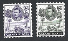 (BL) Islas Caimán 198 Rey Jorge VI 2d y 6d Tortuga MH