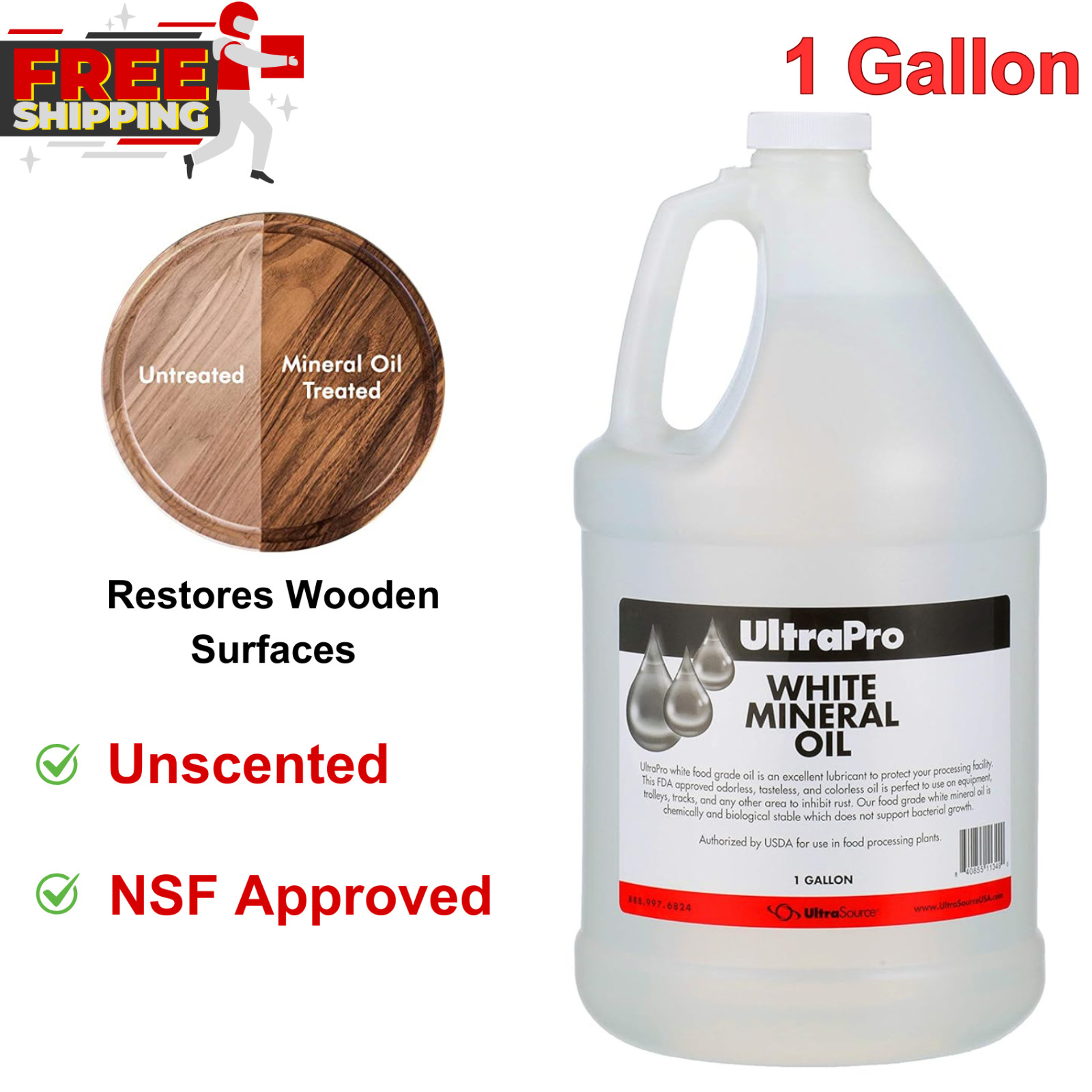 1 Gallon Food Grade Mineral Oil for Lubricate & Protect Cutting Board,Knife,Tool