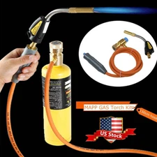Self-Ignition Propane Soldering Brazing Torch Brass Head & Hose For MAPP Tank
