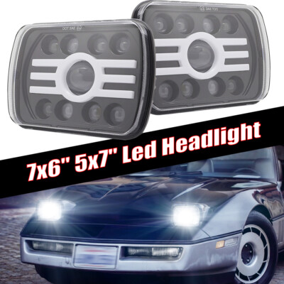 For Dodge Ram B150 B250 B350 Van Aries Newest 7x6'' 5x7'' Led Hi-Lo Headlight Lmap