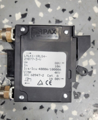 10 AMP-AIRPAX DC Circuit Breaker (LMLK1-1RLS4-29877-3-V)