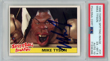 Mike Tyson 1990 Topps Spitting Image #31 Autograph PSA 6 Auto 10 No Longer Signs