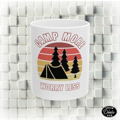 Camp more worry less funny Ceramic Mug (11oz, 15oz)