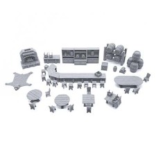 Tavern Bar Furniture Set by EC3D, 3D Printed Tabletop RPG Scenery Terrain 28mm