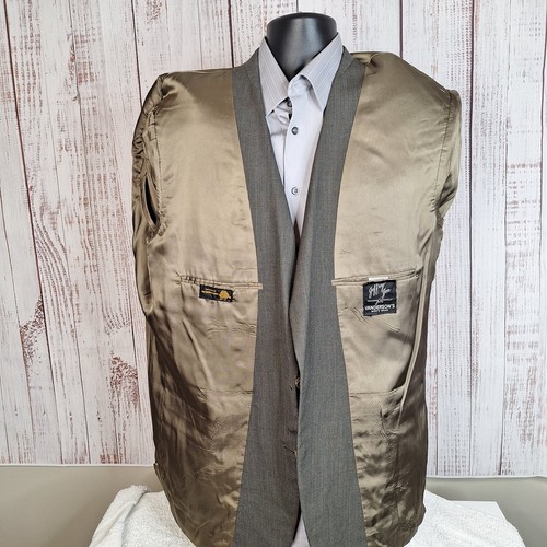 Jeffrey Jon Vanderson's 2 Piece Suit Mens 46L 38X32 Brown Check Wool USA - Picture 14 of 19