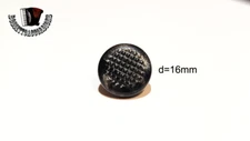 Accordion Buttons w Screw Black Pearl Knurled 16 mm