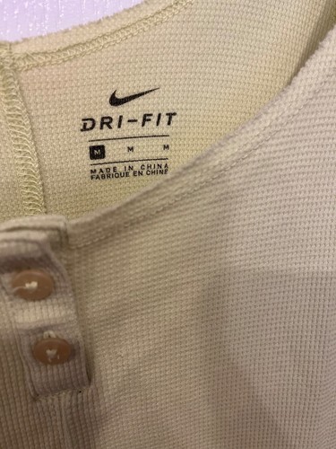 Nike Dri-FIT Yellow Henley Tank Top Women’s M | Waffle Knit Button Scoop Neck - Picture 2 of 6