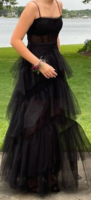 BCBGMAXAZRIA Tulle Corset Gown (black) (size 4) | eBay