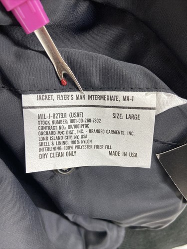 VTG Reversible Garment MA-1 Bomber Pilot Jacket Camel Big Vegas Groove Size L - Picture 16 of 18