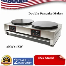 Anti-rust Stainless Steel Double-Head Pancake Baker Electric Crepe Maker Machine