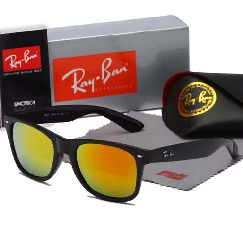 Unisex Adults 55-16 145mm Ray-Ban Justin 2140 Men's Sunglasses - Black/Blue UK - Picture 5 of 31