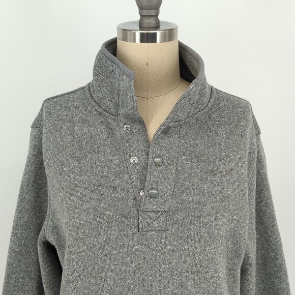 Goodfellow Half Button Pullover Sweater Gray S ca… - image 3