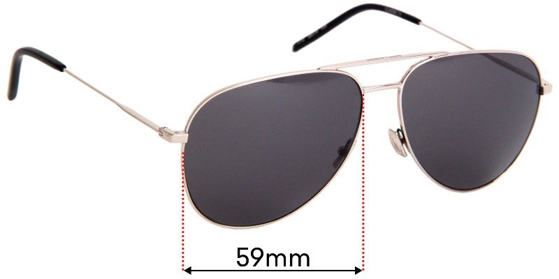 Lenti occhiali da sole di ricambio SFx si adattano a Yves Saint Laurent Classic II 59 mm di larghezza