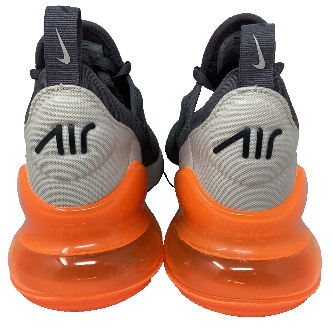 Size 7.5 - Nike Air Max 270 Thunder Grey Total Orange for sale