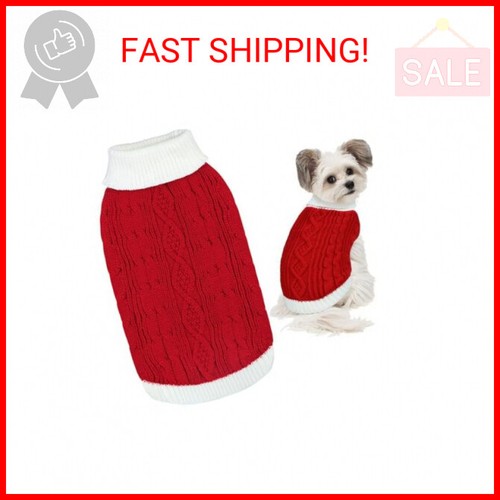 Dog Christmas Sweater Knitted Turtleneck Dog Sweater Warm Christmas Outfit Cloth