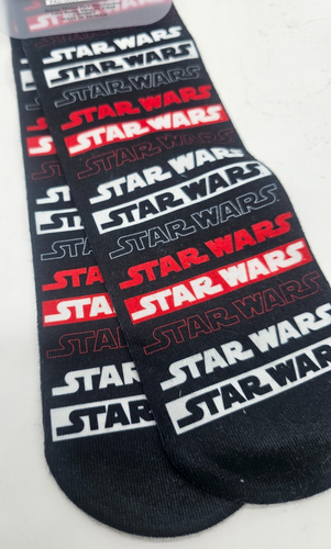 Disney Parks Star Wars Logo Calf Socks Black Youth Unisex Size Medium New - Picture 3 of 6