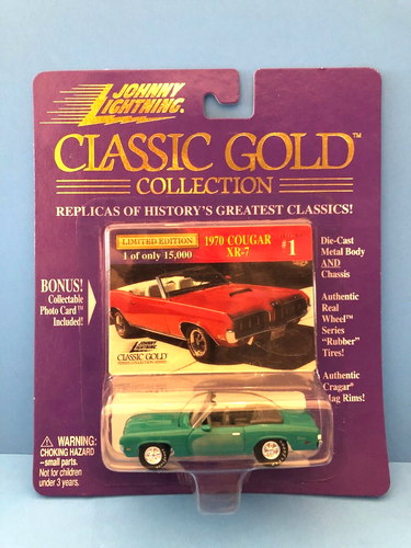 JOHNNY LIGHTNING 1970 COUGAR XR-7 CONVERTIBLE GREEN 1 OF 15,000 - Picture 1 of 2