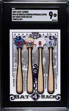 Brock Cedeno Morgan Lopes SGC 9 Leaf Lumber 2022 Bat Rack 4 Relics Purple #8 /9
