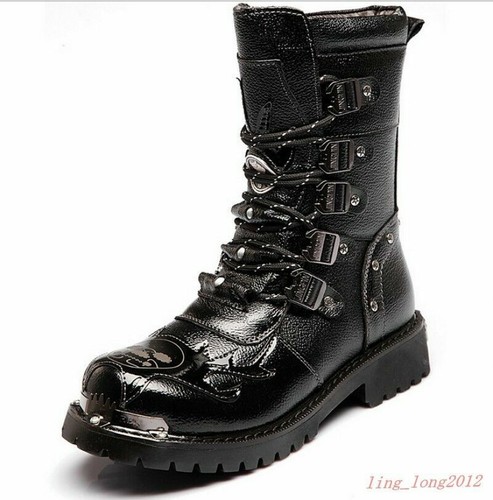 Men's Gothic Boots Punk Biker Combat 