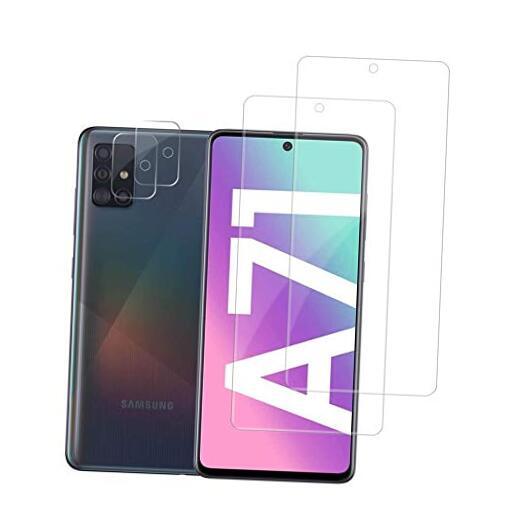 Galaxy A71 HD Clear Tempered Glass Screen Protector + Camera Lens Protectors
