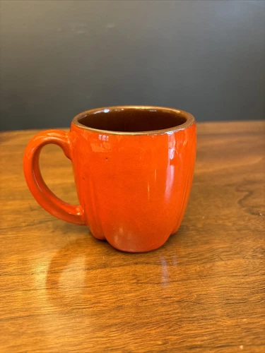 MCM 50’s FRANKOMA  3" FLAME RED ORANGE PLAINSMAN Coffee Mug 🔸