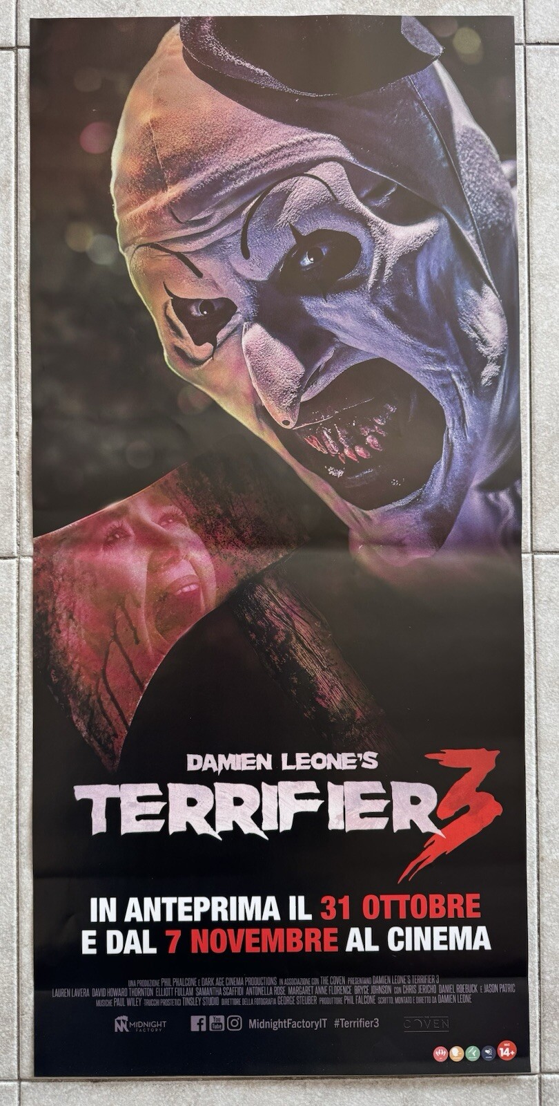 Locandina originale film Terrifier 3 (2024) - Regia di Damien Leone