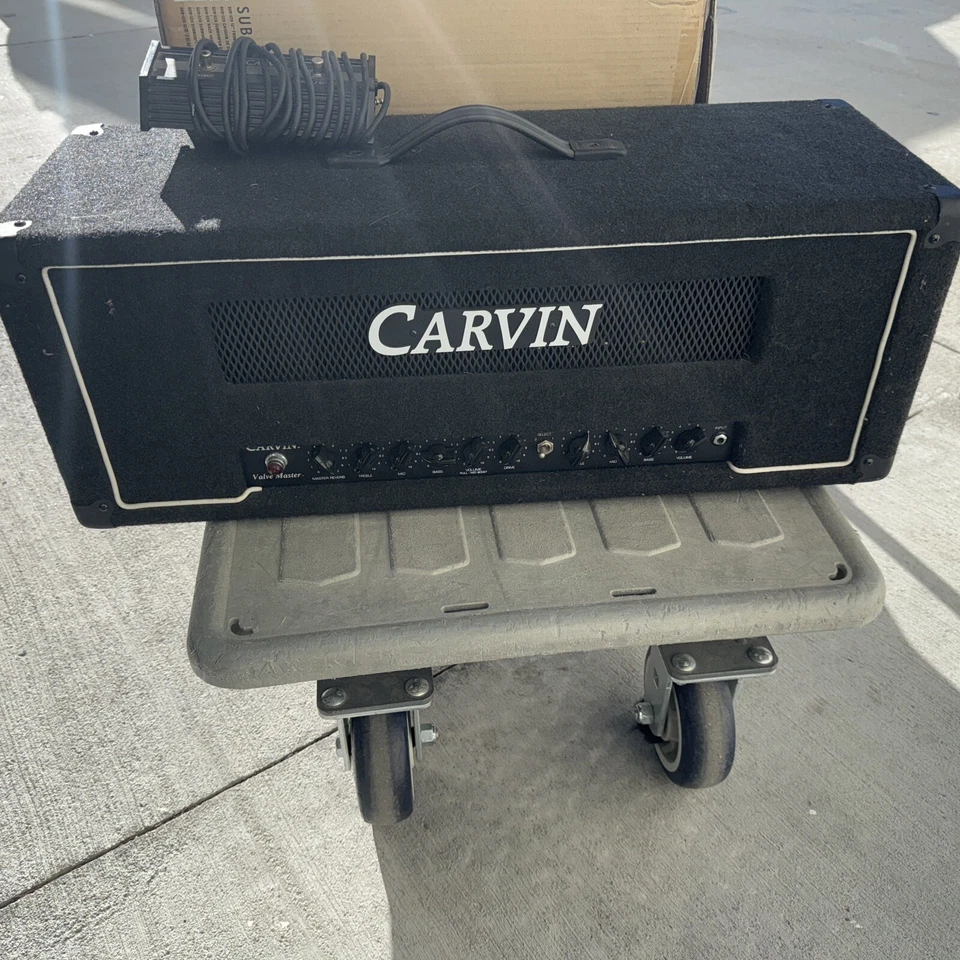 Cabezal amplificador tubo guitarra Carvin Valve Stage Master 100/50 vatios/pedal excelente Foto 3 de 4
