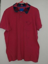 Adidas Originals A.039 Polo Shirt Mens XL Pink Blue Plaid Collar SS10 A.O39 Knit