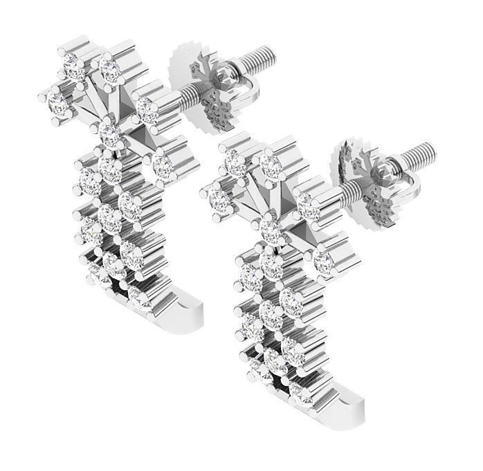 Natural Diamond SI1 G 0.50 Carat Fashion Hoops Earrings 14K Yellow Gold 0.65 In - Image 2 of 4