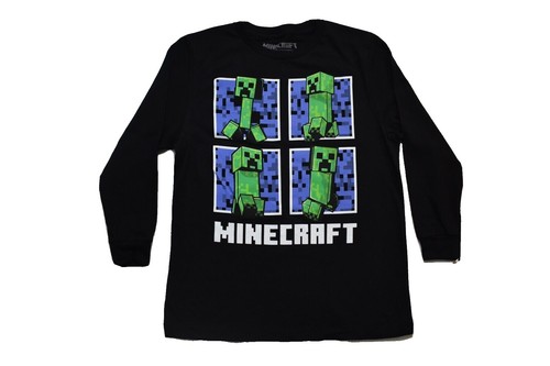 Boys Green & Black Splatter Minecraft Long Sleeve T-Shirt Mine