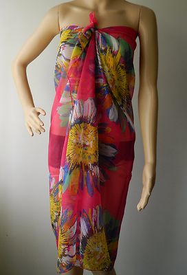 LADIES SARONG WITH LARGE SUNFLOWER PRINT