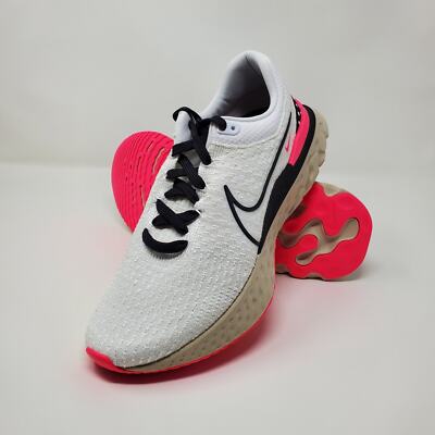 Nike React Infinity Run FK 3 White Hyper Pink Men's Size 10.5 Black DH5392-101
