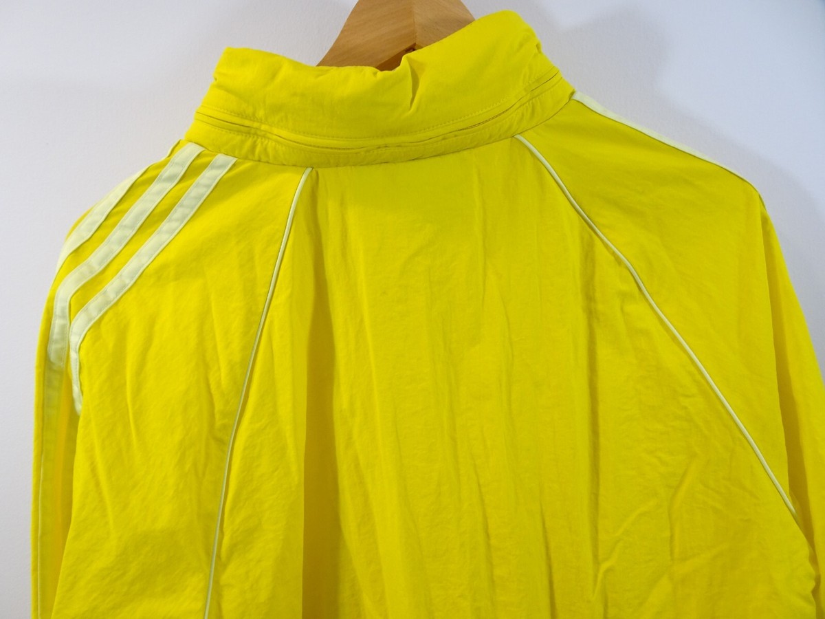 ADIDAS Bright Yellow Full Zip Nylon Jacket Size S Hidden