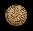 1884 Indian head cent AU
