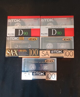 Lot Of 5 TDK Recording Tapes. Brand New. Sealed.