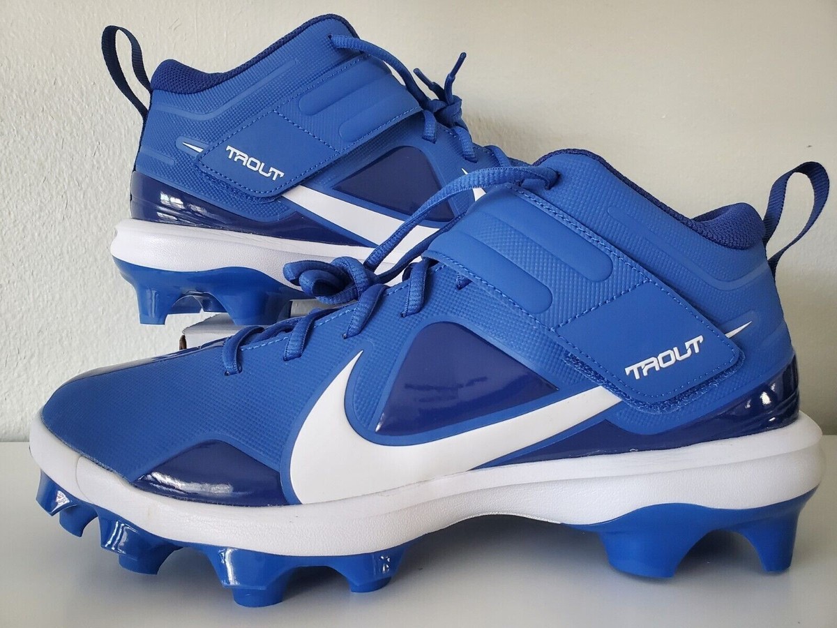 Nike Force Trout 7 MCS Molded Baseball Cleats Blue White 