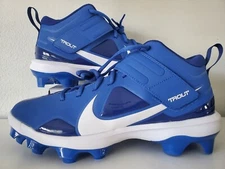 Nike Force Trout 7 MCS Molded Baseball Cleats Blue White ( CT0828-400 ) Sz 13 US
