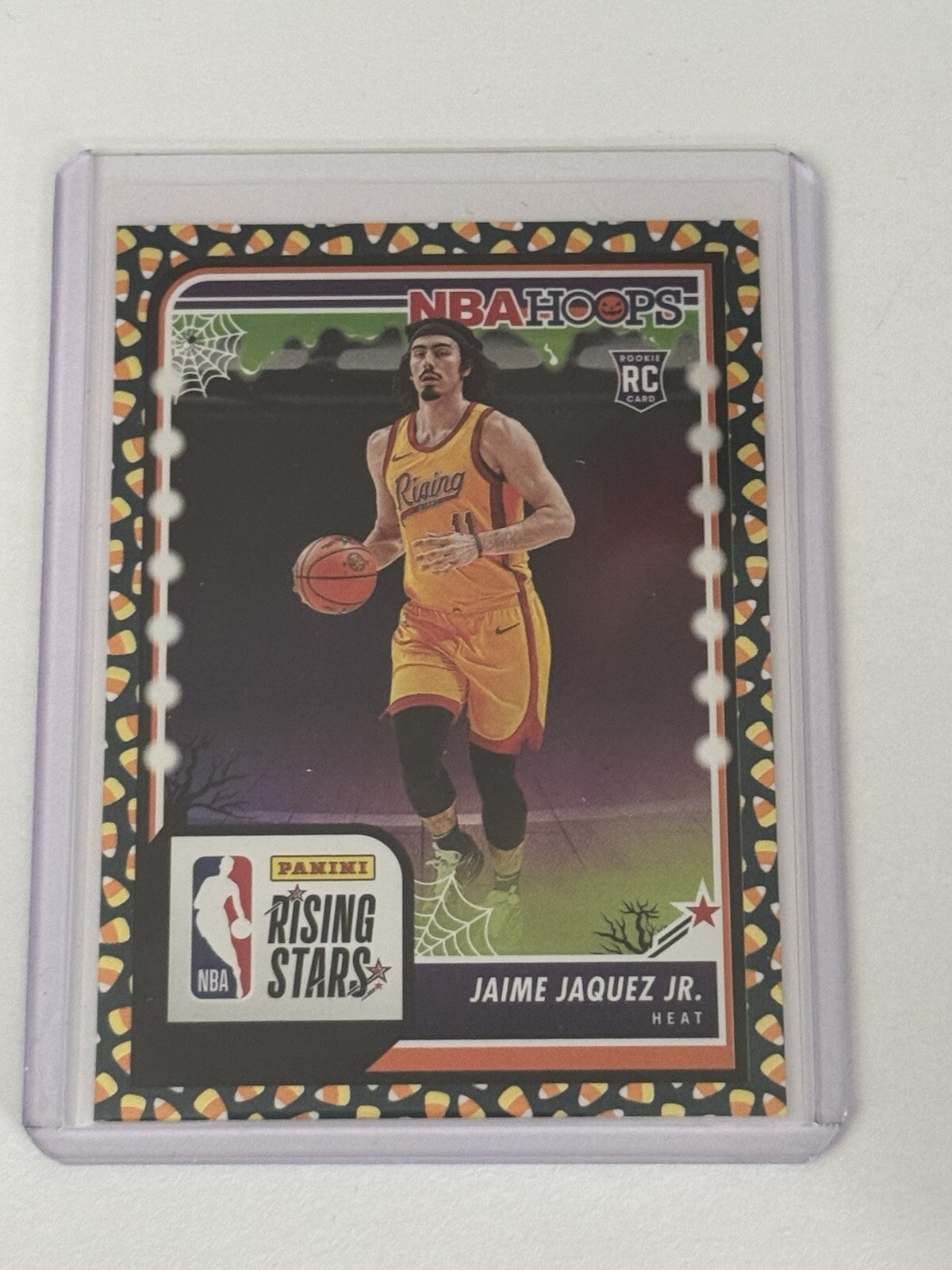 2023-24 Haunted Hoops #294 Jaime Jaquez Jr Candy Corn Holo RC Miami Heat