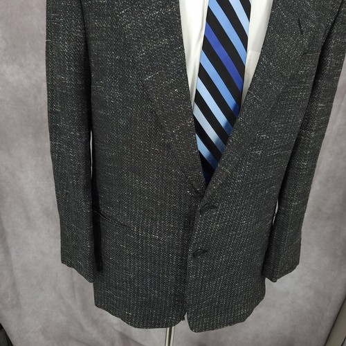 Max Levine & Son Tweed Blazer Mens 44R Gray Sports Coat Jacket Linen Blend - Picture 2 of 17