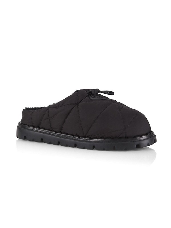 100% AUTHENTIC NEW WOMEN PRADA QUILTED NYLON MULE FLAT SLIPPERS US 9.5
