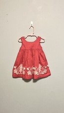 Tea Collection Sleeveless Embroidered Dress, Deep Rose Peach (18-24 mo) (VGUC)