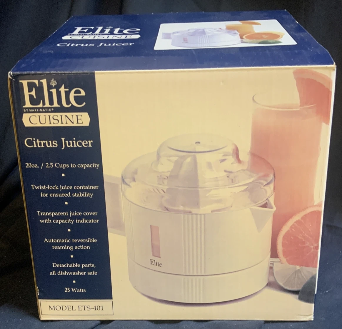 Elite Cuisine 2.5 Cup Citrus Juicer ETS-401 Electric Cord Instruction Manual
Opens in a new window o