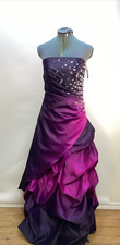 DEB Purple Ballgown Prom Quinceanera Rhinestone Bodice Ruffled Layers Size 7/8