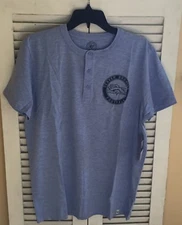 NWT Men's Size M NFL Denver Broncos '47 Brand Roost Henley T-Shirt Heather Blue