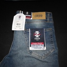 Izod Saltwater Men Slim Taper Fit Comfort Stretch Blue Jean 30 x 30 New with tag